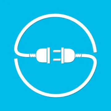 Wire plug with socket - vector illustration. Stock Illustration