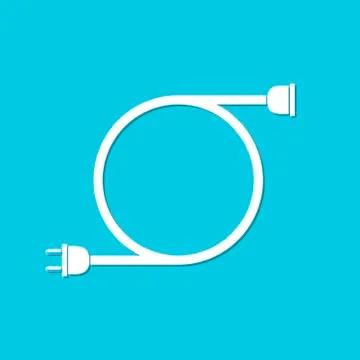 Wire plug with socket - vector illustration. 스톡 일러스트