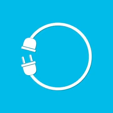 Wire plug with socket - vector illustration. Illustrazione stock