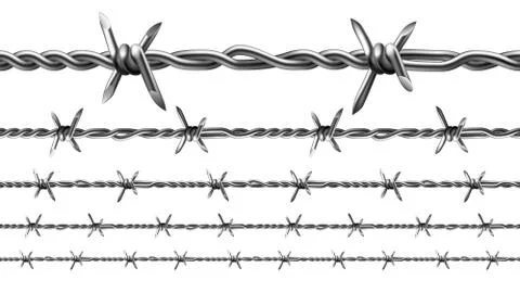 Wire Of Prison Fence Seamless Pattern Set Vector Illustrazione stock