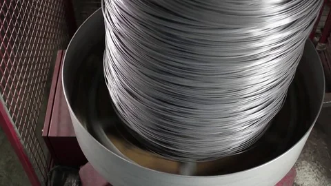 Wire-rolling industrial machine Stock Footage 77044876