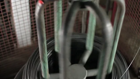 Wire-rolling industrial machine Stock Footage 77044881
