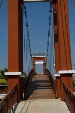 Wire rope bridges. Stock Photos