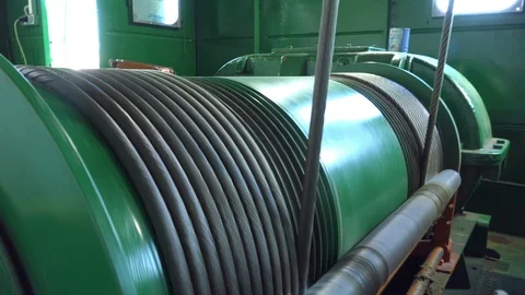 Wire rope spooling technology Video stock 91661564