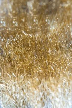 Wire Scratch Brush, Brass with Plastic Handle on white background. Stock Photos