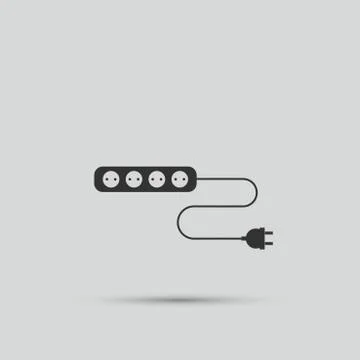 Wire, socket and electric plug vector design 스톡 일러스트