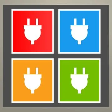 Wire, socket and electric plug vector design 스톡 일러스트