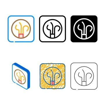 Wire socket color icon vector multistyle Stock Illustration