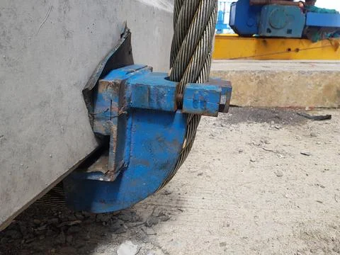 Wire strands as an additional tool for the erection of Precast Concrete I G.. Fotos Stock