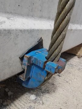 Wire strands as an additional tool for the erection of Precast Concrete I G.. Fotos Stock