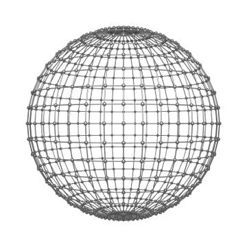 Wire structure of sphere. Architecture facade design and network connection l Stock Illustration
