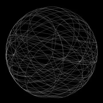 Wire structure of sphere. Digital computer data and network connection lines  Illustrazione stock