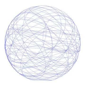 Wire structure of sphere. Digital computer data and network connection lines  Illustrazione stock
