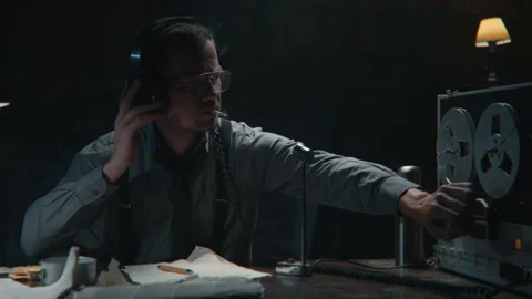 Wire Tapping during Communism era and an agent 스톡 동영상 258230334
