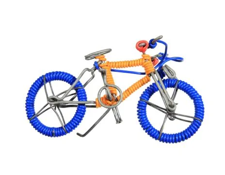 Wire toy bicycle Stock Photos