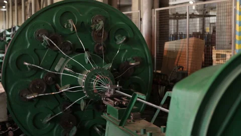 Wire twisting, Cable factory, extrusion process Stock-Footage 236059526
