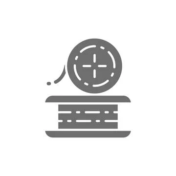 Wire for welding work, metal wire grey icon. Stock Illustration
