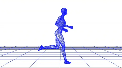 Wire woman running loop | Stock Video | Pond5