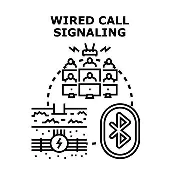 Wired and wireless communication signaling technology concept Stock Illustration