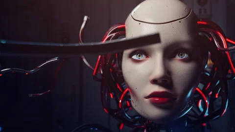 Wired Beauty and Artificial Intelligence: An Android's Stock Footage 310063817