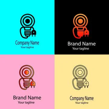 Wired Bulb logo Stock Illustration