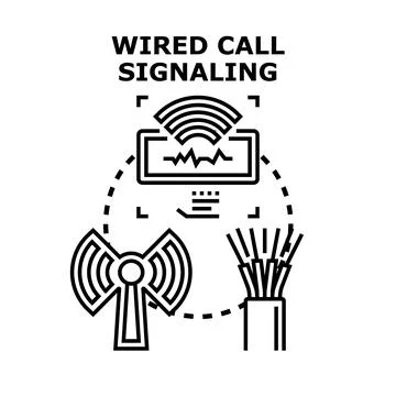 Wired call signaling connection technology concept Stock Illustration