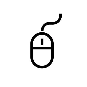 Wired computer mouse icon. Computer work tool. Vector. Stock Illustration