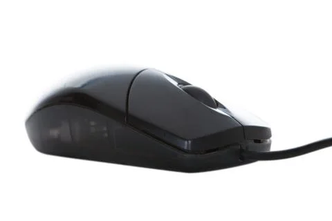 Wired computer mouse with a scroll wheel isolated on white conceptual of comp Foto stock