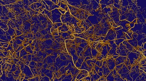 Wired connections nerve synapse abstract network cyberspace background 3D ill Stock Illustration