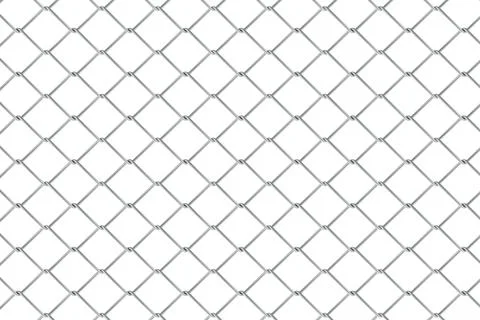 Wired fence pattern, metal grid on white background, 3D rendering Stock Illustration