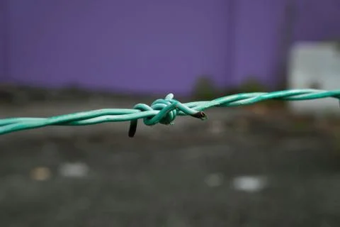 Wired fence using coils Stock Photos