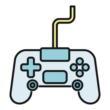 Wired game controller icon for digital entertainment Stock Illustration