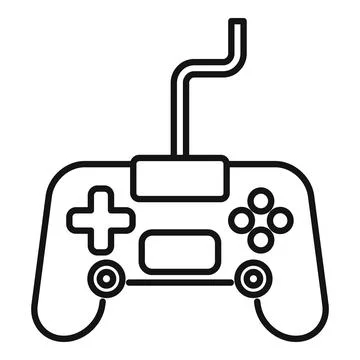 Wired gaming controller featuring buttons and directional pad Illustrazione stock
