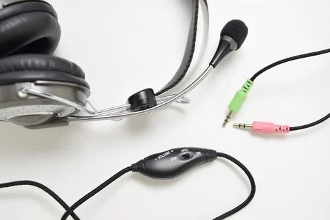 Wired headphones Stock Photos