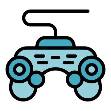 Wired joystick icon vector flat Stock Illustration