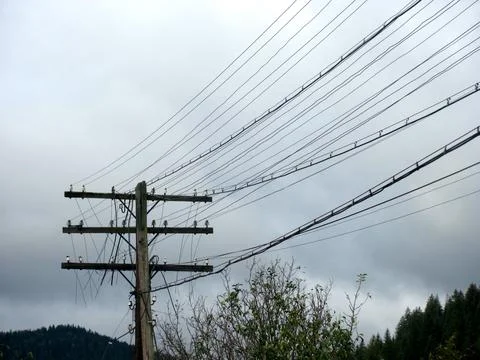 Wired line of communication Stock Photos