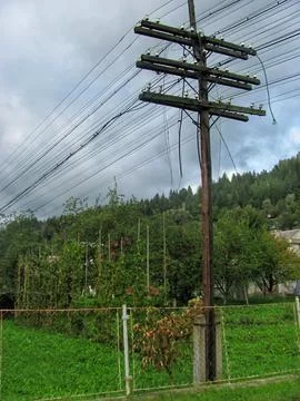 Wired line of communication Foto stock