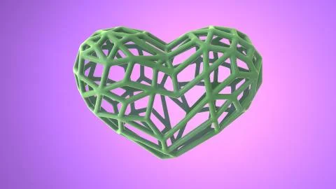 Wired modern Heart over violet background. Happy Valentine's day, February 14 Stock Illustration