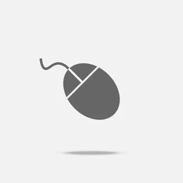 Wired Mouse flat design vector icon Stock Illustration