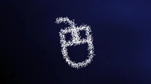 Wired mouse  in particles effect 스톡 일러스트