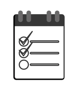 Wired notebook with check list icon Stock Illustration