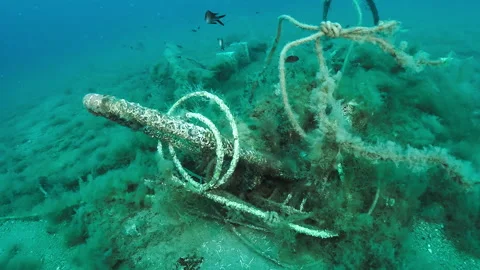 Wired station on the seabed Stock Footage 263117278