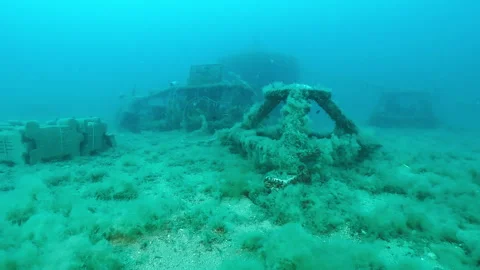 Wired station on the seabed Stock Footage 263118962