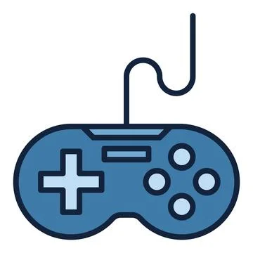Wired Videogame Controller vector Gaming Device colored icon or design elemen Illustrazione stock