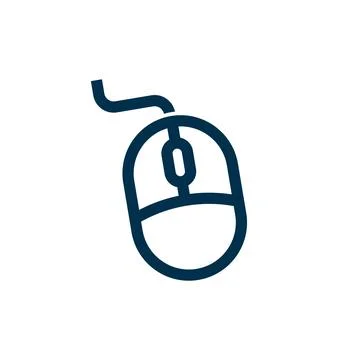 Wired wheeled computer mouse icon. Vector. Illustrazione stock