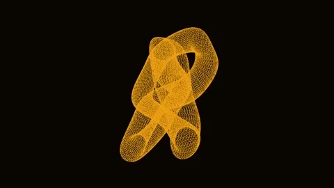Wireframe 3D object rotating against a dark background Stock-Footage 348703261