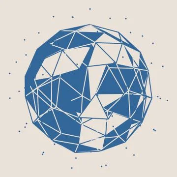 Wireframe 3D Sphere Stock Illustration