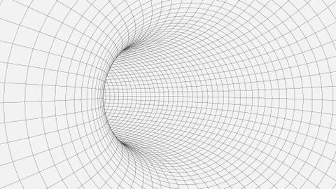 Wireframe 3D tunnel. Abstract background for vector presentation. Network cyber  イラスト素材