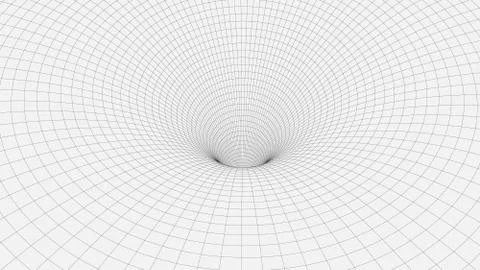 Wireframe 3D tunnel. Abstract background for vector presentation. Network cyber  Illustrazione stock