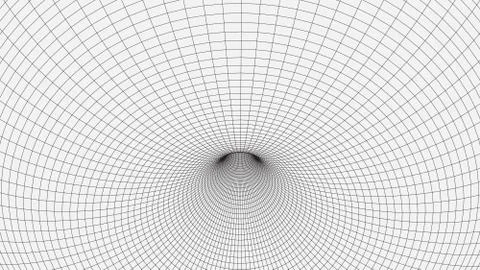 Wireframe 3D tunnel. Abstract background for vector presentation. Network cyber  Stockillustratie